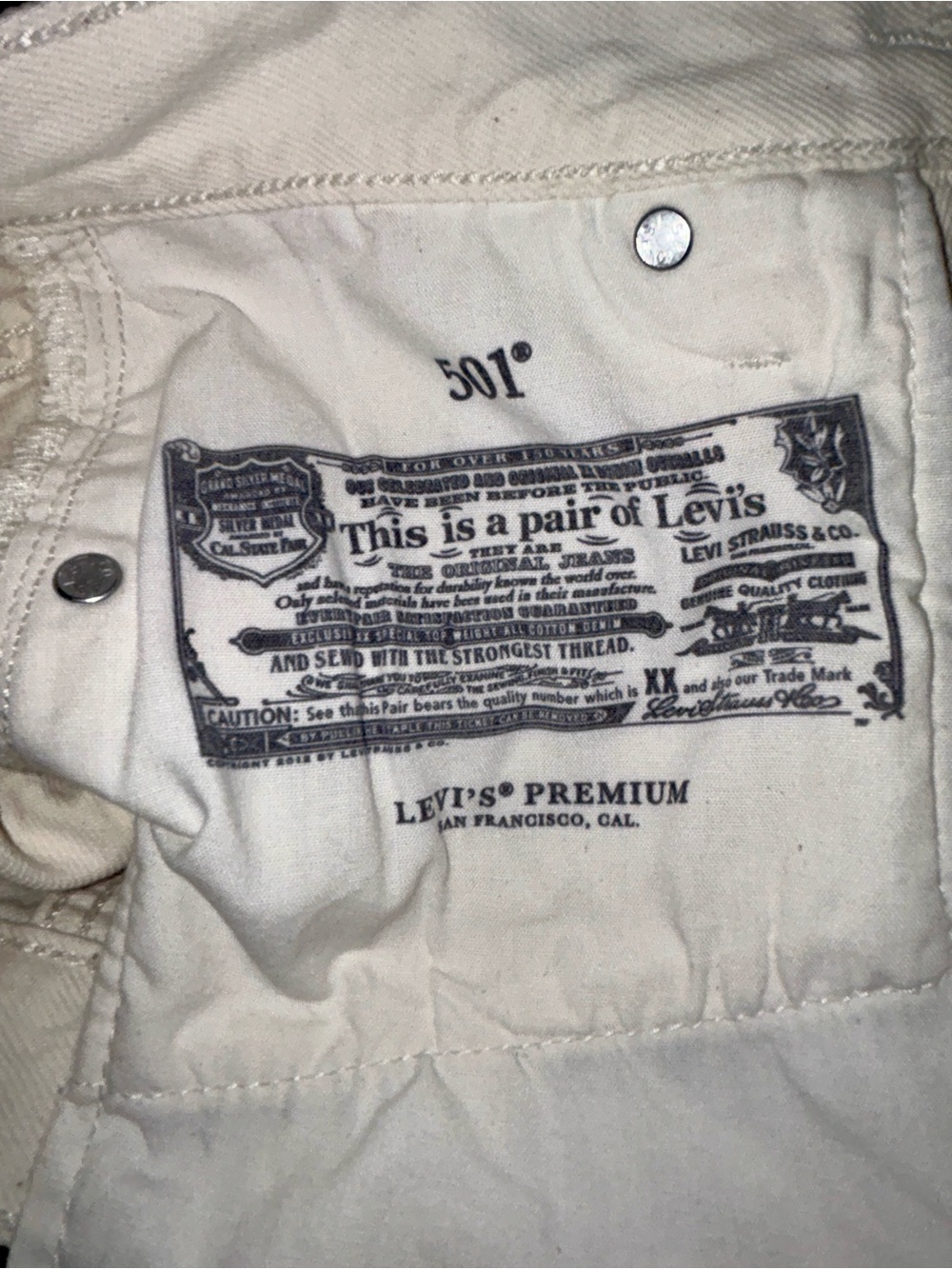 Levi's White High-Rise 501 Women’s Jeans. Vintage! Boots Sold Separately - Picture 10 of 15